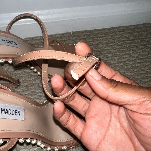 STEVE MADDEN Zaylee Embellished Square Toe Evening Sandals SIZE:7.5 - Picture 11 of 13